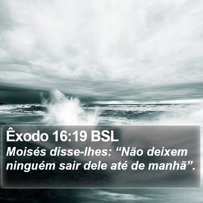 Êxodo 16:19 BSL Bible Study
