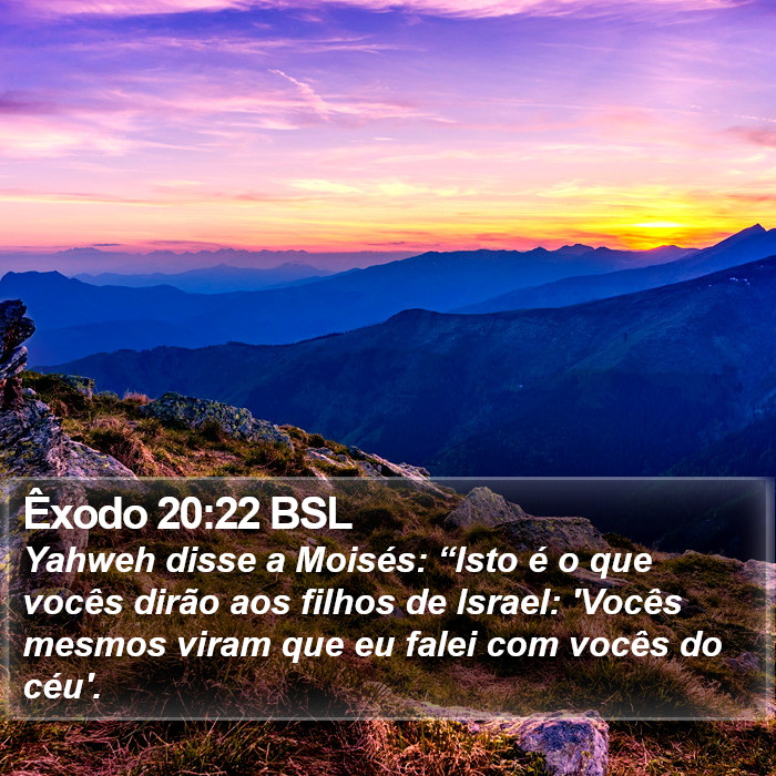 Êxodo 20:22 BSL Bible Study