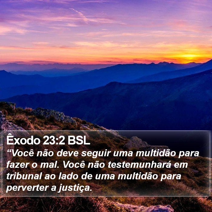 Êxodo 23:2 BSL Bible Study