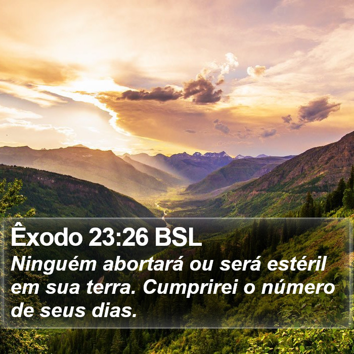 Êxodo 23:26 BSL Bible Study