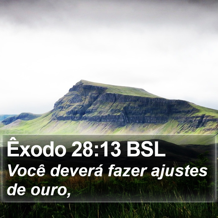 Êxodo 28:13 BSL Bible Study