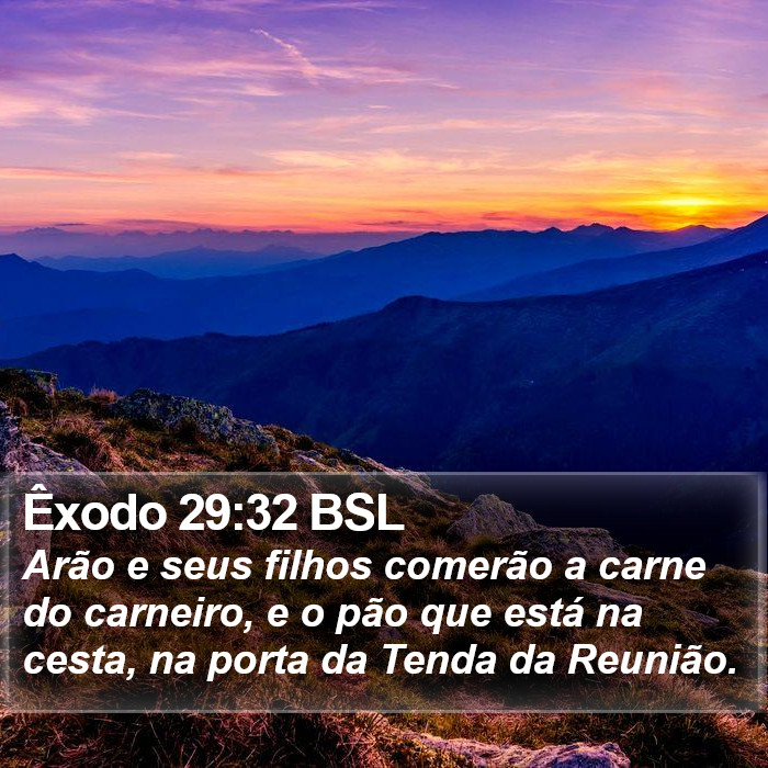 Êxodo 29:32 BSL Bible Study