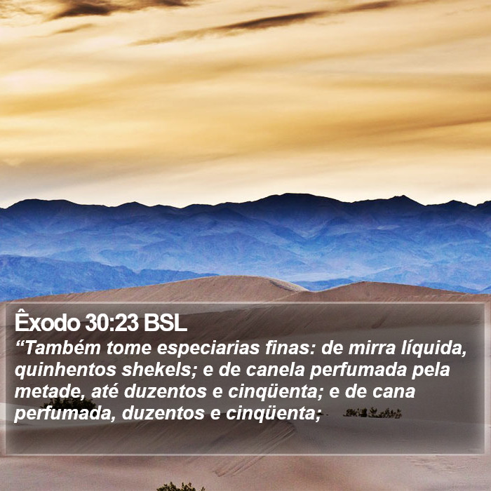 Êxodo 30:23 BSL Bible Study