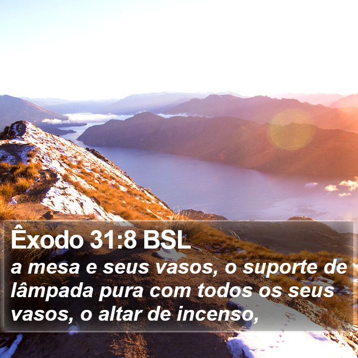 Êxodo 31:8 BSL Bible Study