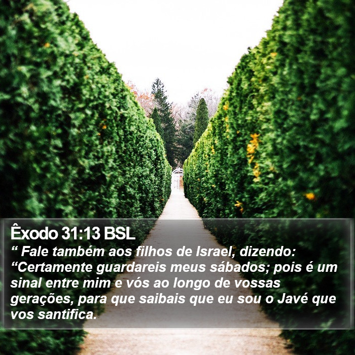 Êxodo 31:13 BSL Bible Study