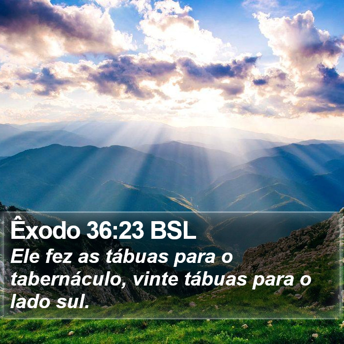 Êxodo 36:23 BSL Bible Study