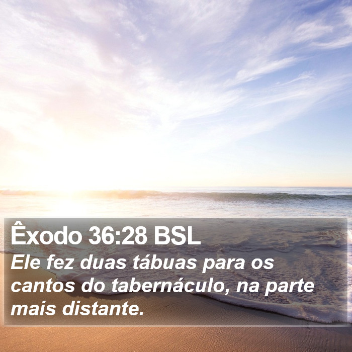 Êxodo 36:28 BSL Bible Study