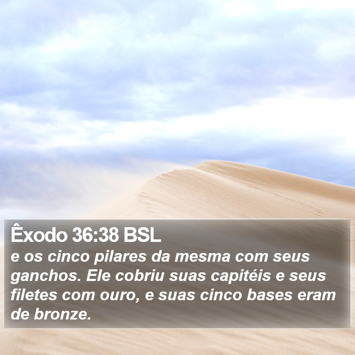 Êxodo 36:38 BSL Bible Study