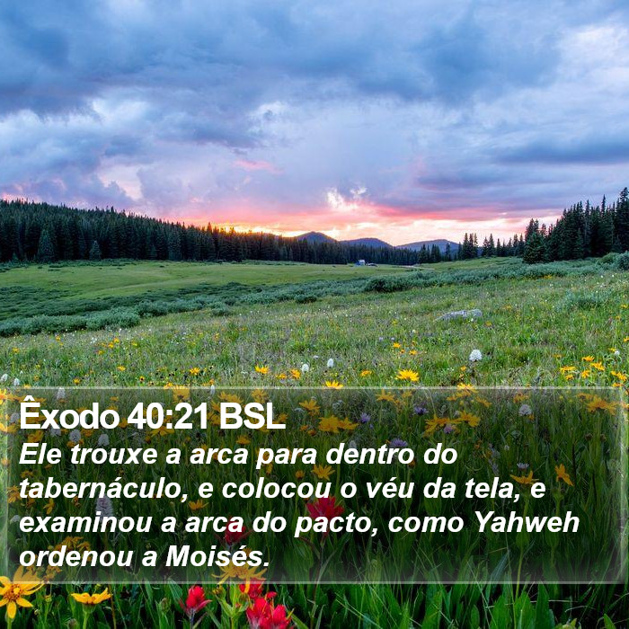 Êxodo 40:21 BSL Bible Study