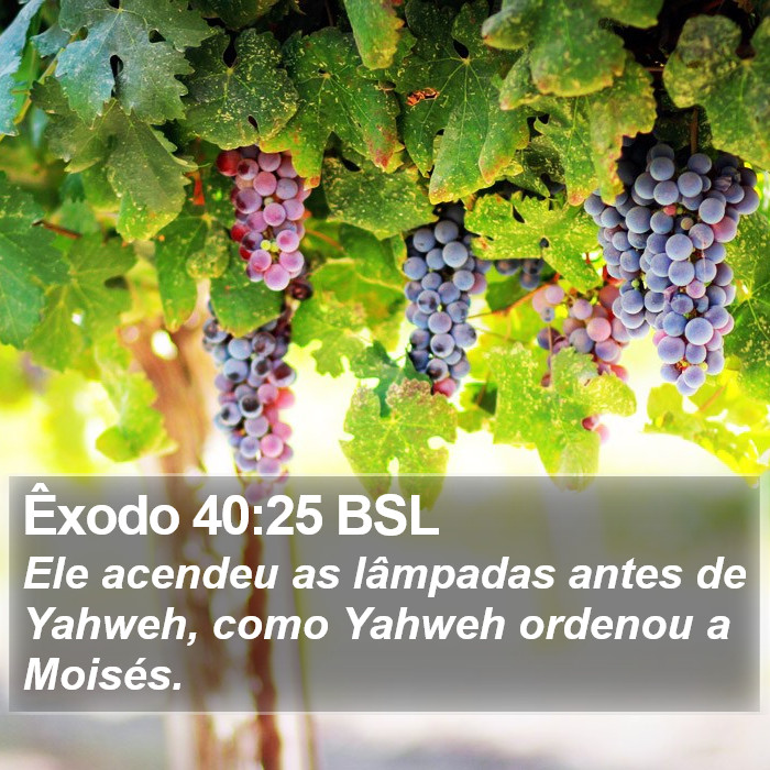 Êxodo 40:25 BSL Bible Study