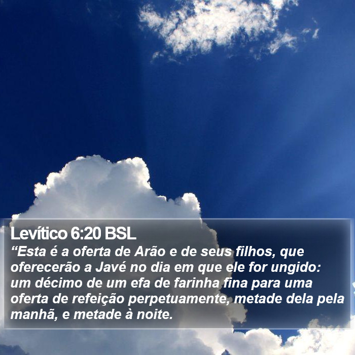 Levítico 6:20 BSL Bible Study