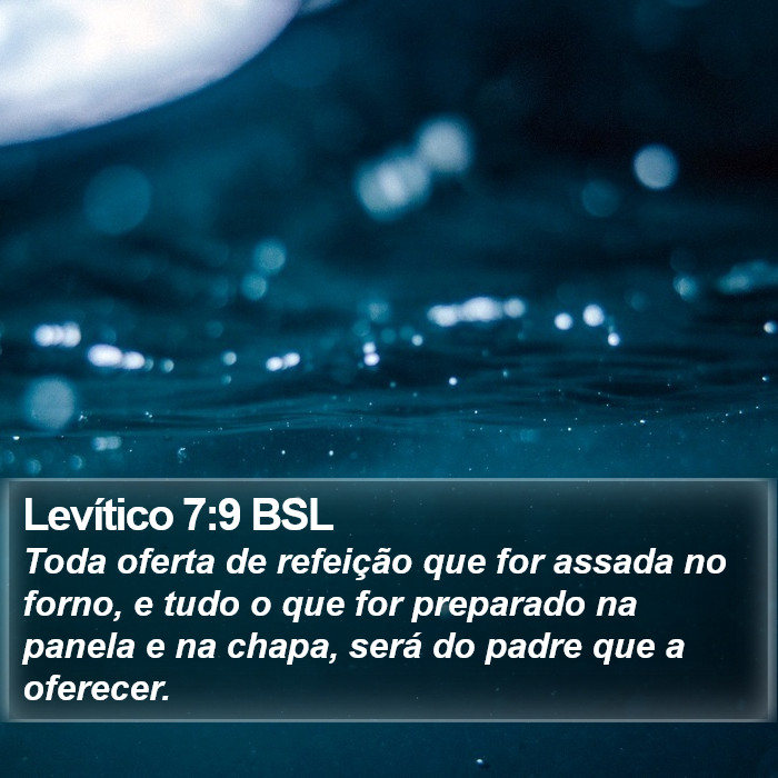 Levítico 7:9 BSL Bible Study