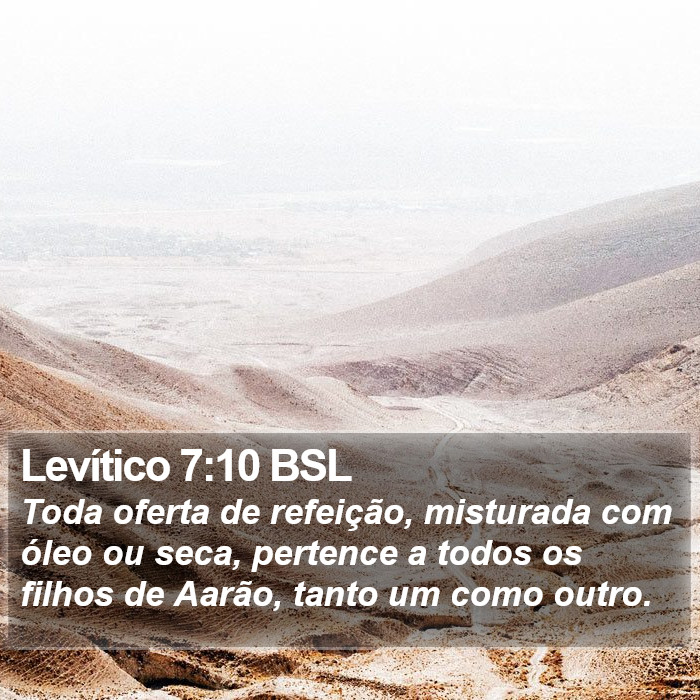 Levítico 7:10 BSL Bible Study