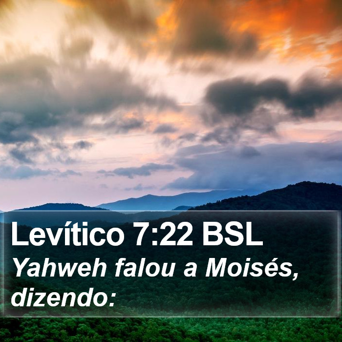 Levítico 7:22 BSL Bible Study