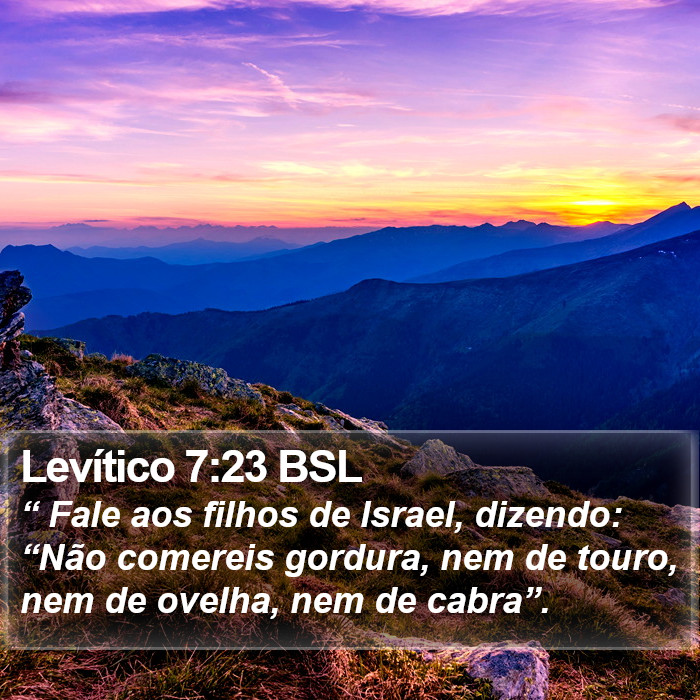 Levítico 7:23 BSL Bible Study