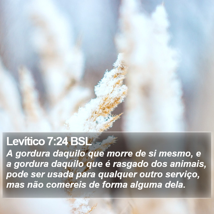 Levítico 7:24 BSL Bible Study