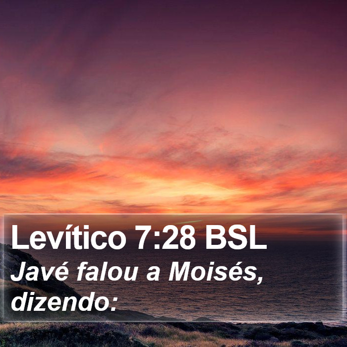 Levítico 7:28 BSL Bible Study