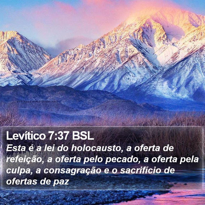Levítico 7:37 BSL Bible Study