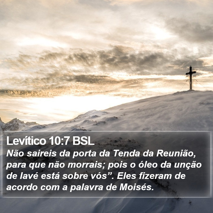 Levítico 10:7 BSL Bible Study
