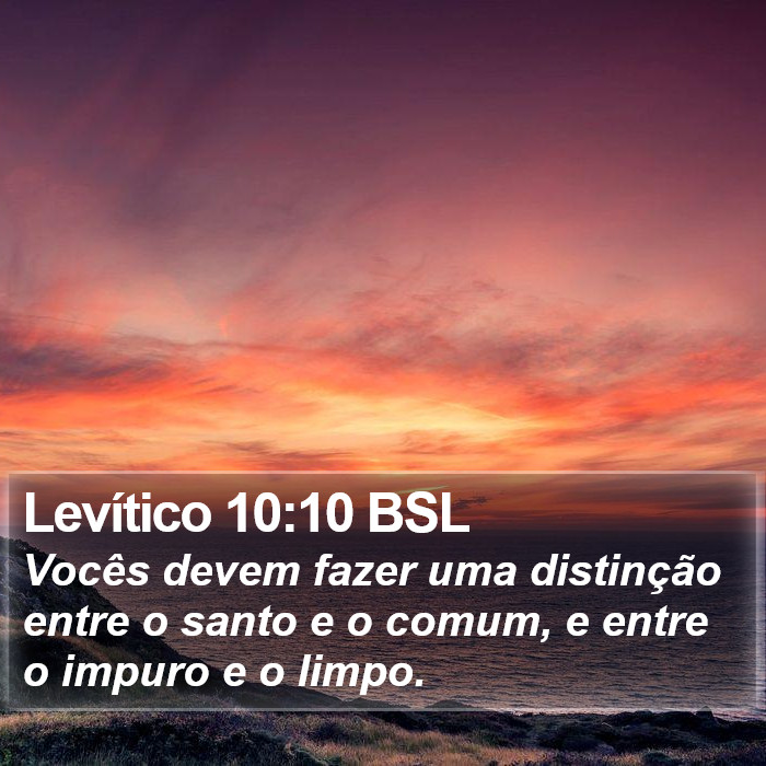 Levítico 10:10 BSL Bible Study