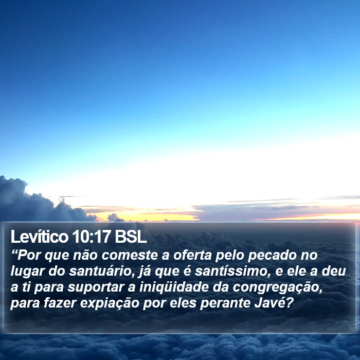 Levítico 10:17 BSL Bible Study