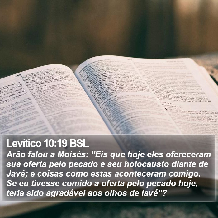 Levítico 10:19 BSL Bible Study