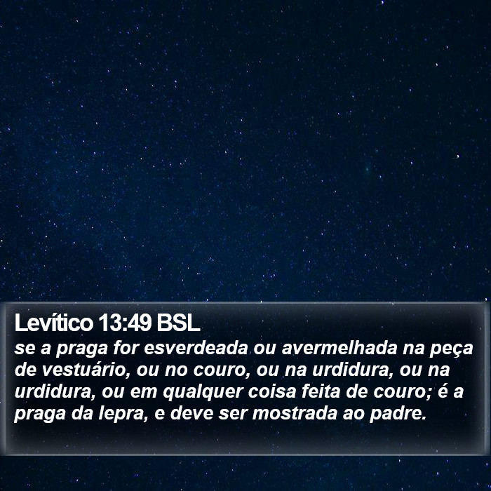 Levítico 13:49 BSL Bible Study
