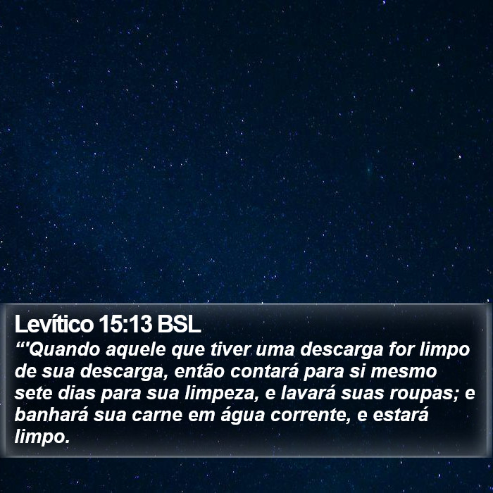 Levítico 15:13 BSL Bible Study