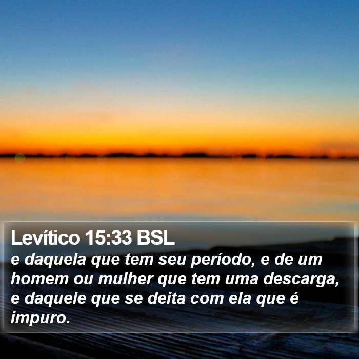 Levítico 15:33 BSL Bible Study