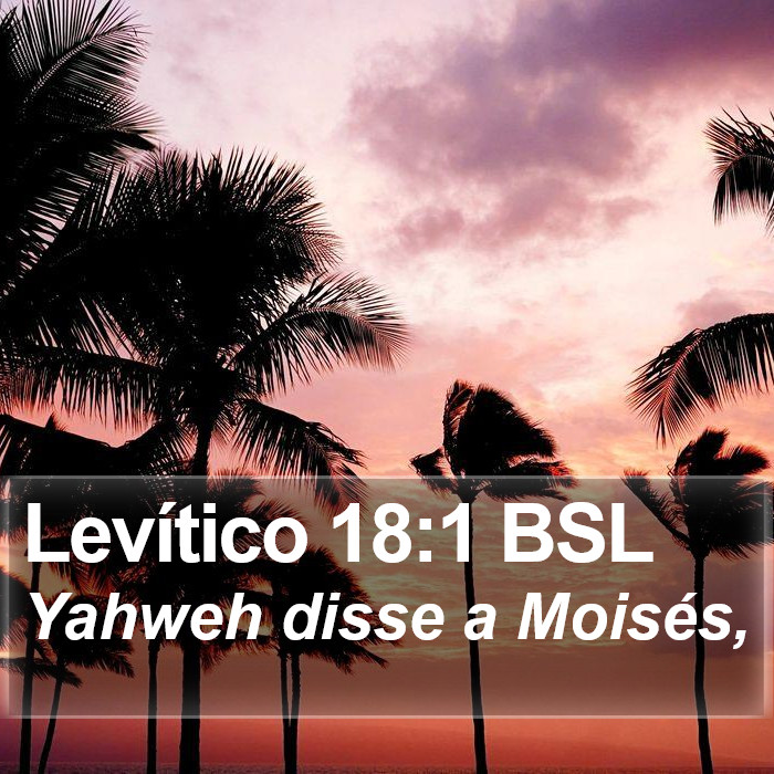 Levítico 18:1 BSL Bible Study