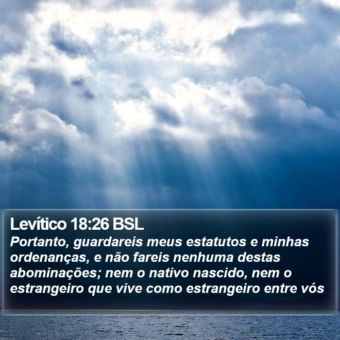 Levítico 18:26 BSL Bible Study