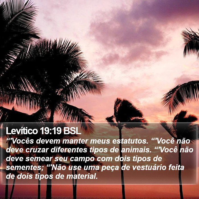 Levítico 19:19 BSL Bible Study