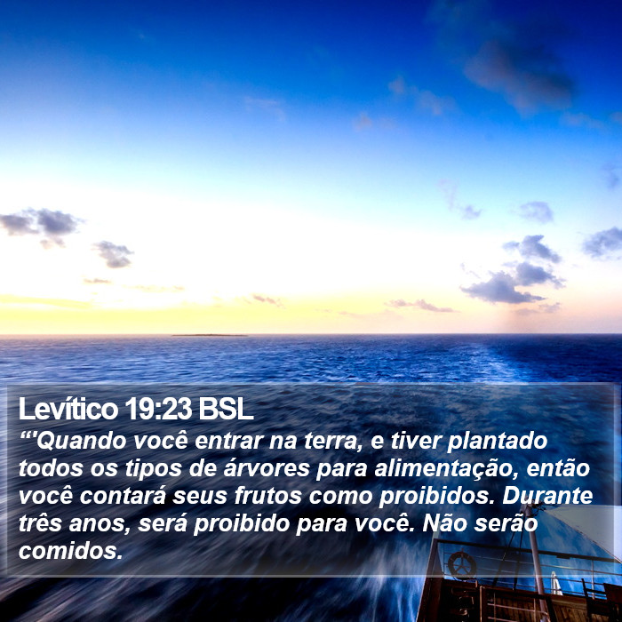 Levítico 19:23 BSL Bible Study