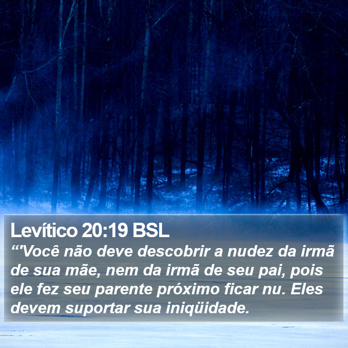 Levítico 20:19 BSL Bible Study