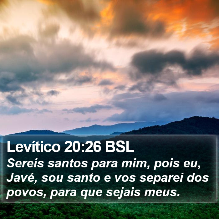 Levítico 20:26 BSL Bible Study