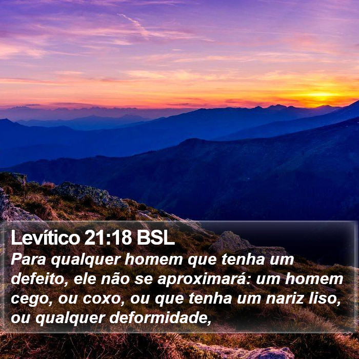 Levítico 21:18 BSL Bible Study