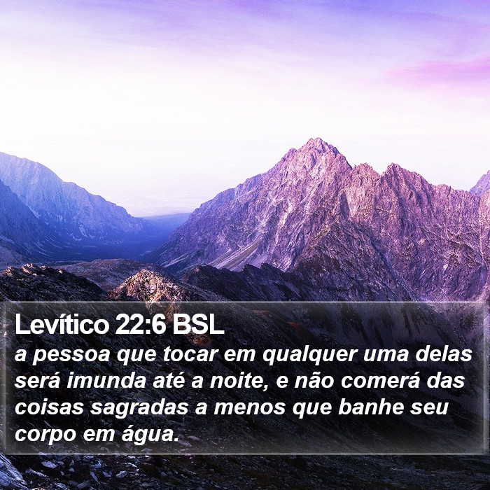 Levítico 22:6 BSL Bible Study