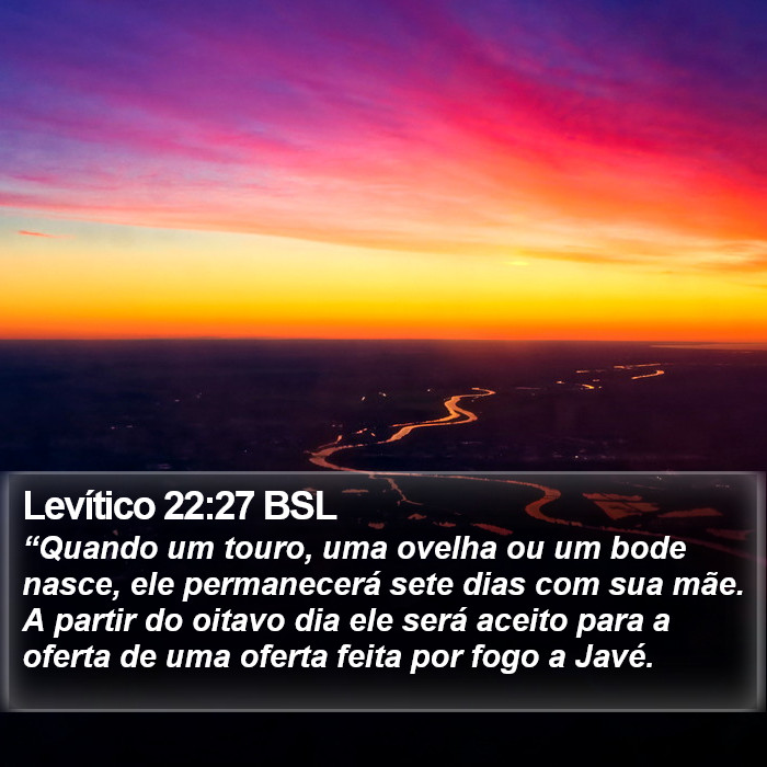 Levítico 22:27 BSL Bible Study