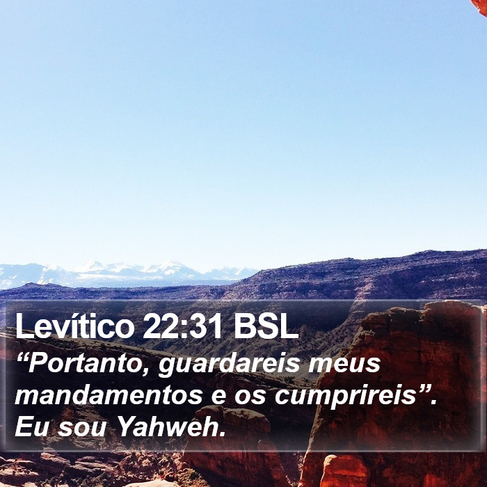 Levítico 22:31 BSL Bible Study