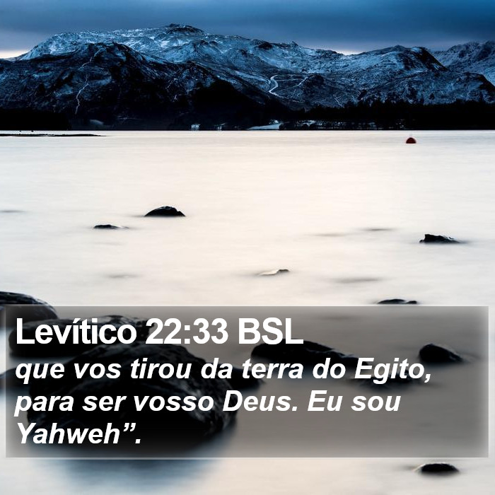 Levítico 22:33 BSL Bible Study