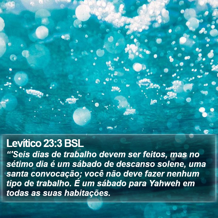 Levítico 23:3 BSL Bible Study