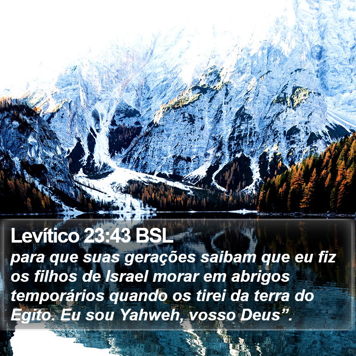 Levítico 23:43 BSL Bible Study