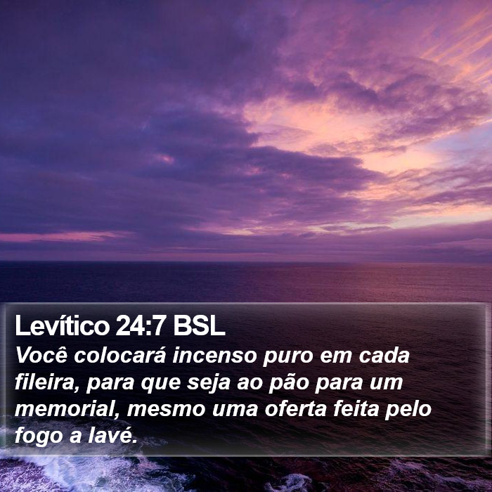 Levítico 24:7 BSL Bible Study