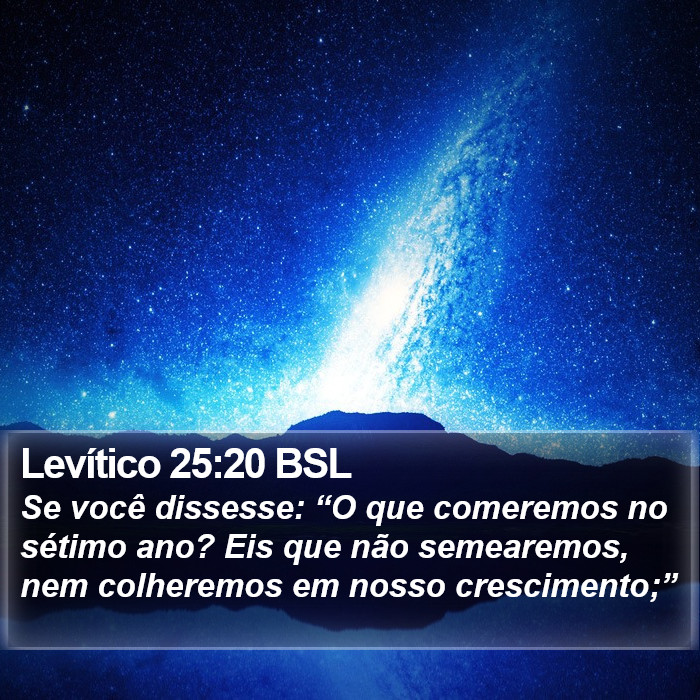 Levítico 25:20 BSL Bible Study