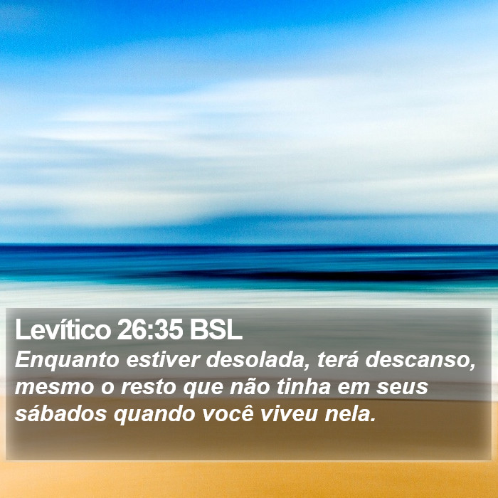 Levítico 26:35 BSL Bible Study