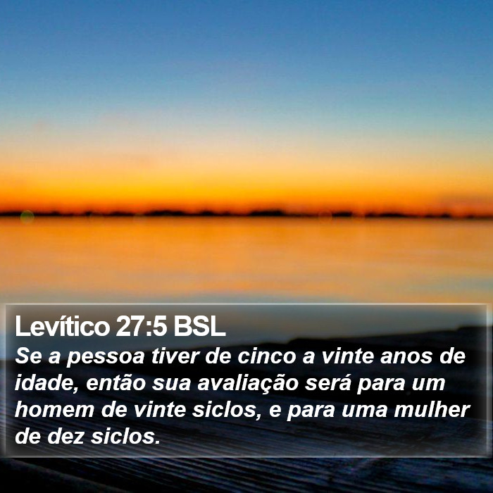 Levítico 27:5 BSL Bible Study