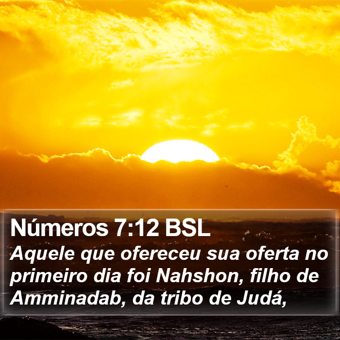 Números 7:12 BSL Bible Study