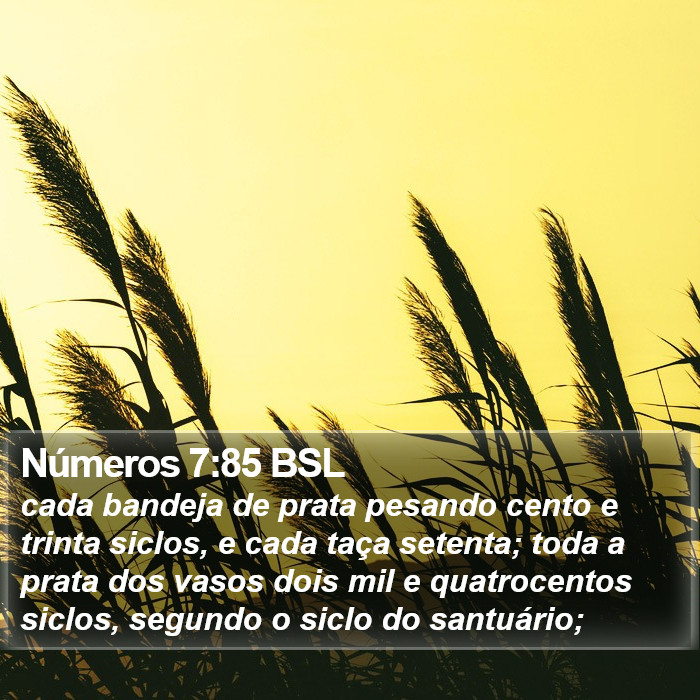 Números 7:85 BSL Bible Study