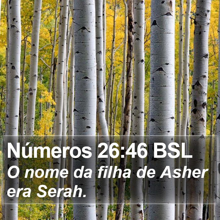 Números 26:46 BSL Bible Study