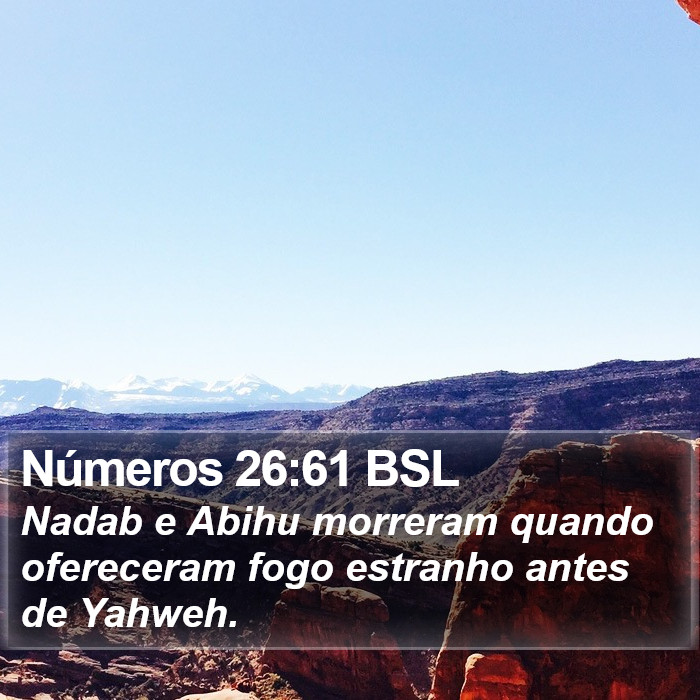Números 26:61 BSL Bible Study